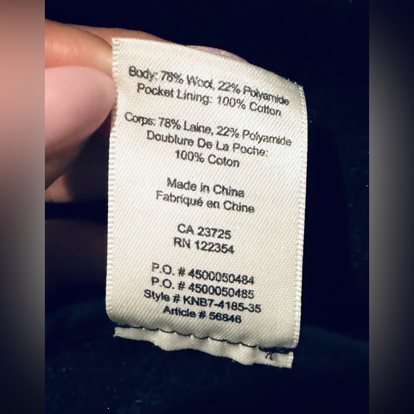 WILFRED FREE Wool Short Sleeve Sweater/Coat, Black, Size L. - Picture 4 of 4